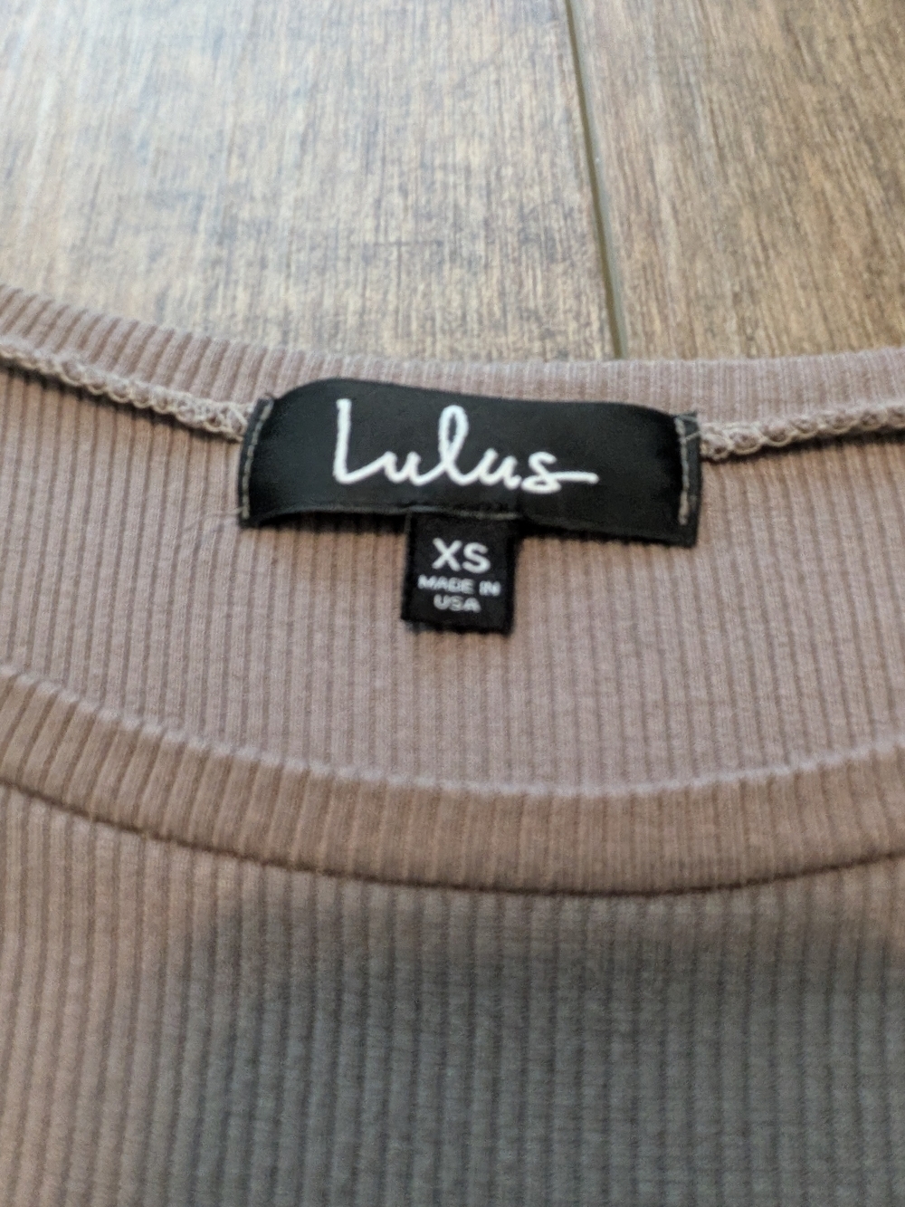 Lulu's Ribbed Short Sleeve Mini Dress - Taupe - Picture 3 of 7